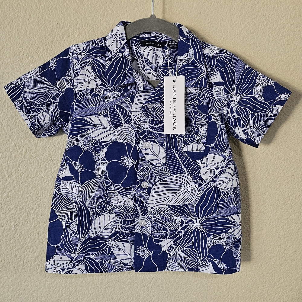 Janie and Jack Tropical Button Down Shirt